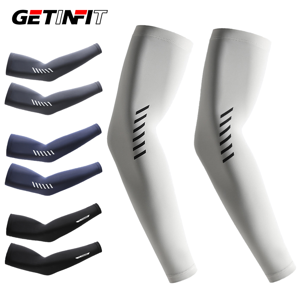 Cycling Arm Warmers - GETINFIT 1Pair Ice Silk Bicycle Sleeves