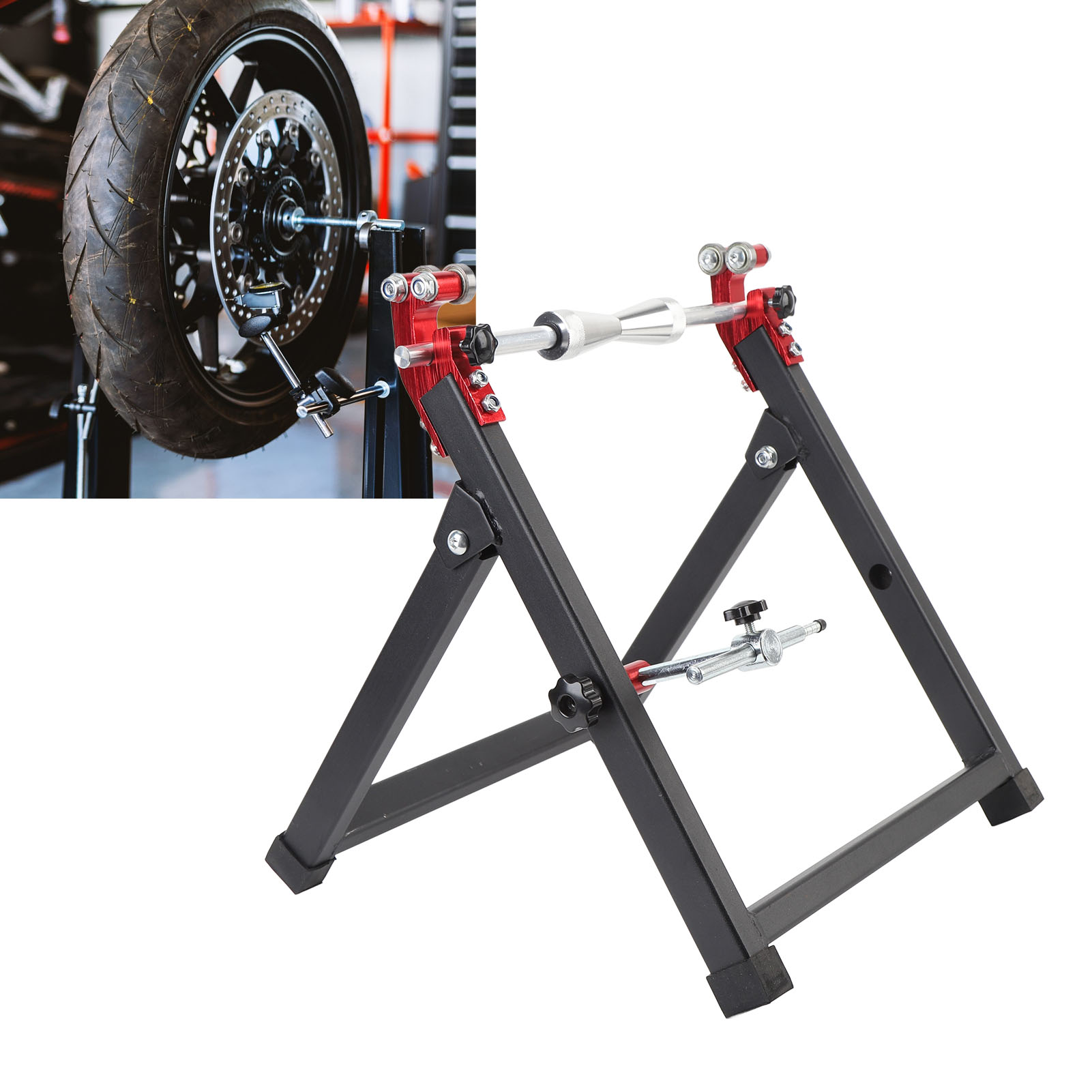 Cycling Gear Stand - Motorcycle Wheel Balancer Truing Stand Foldable