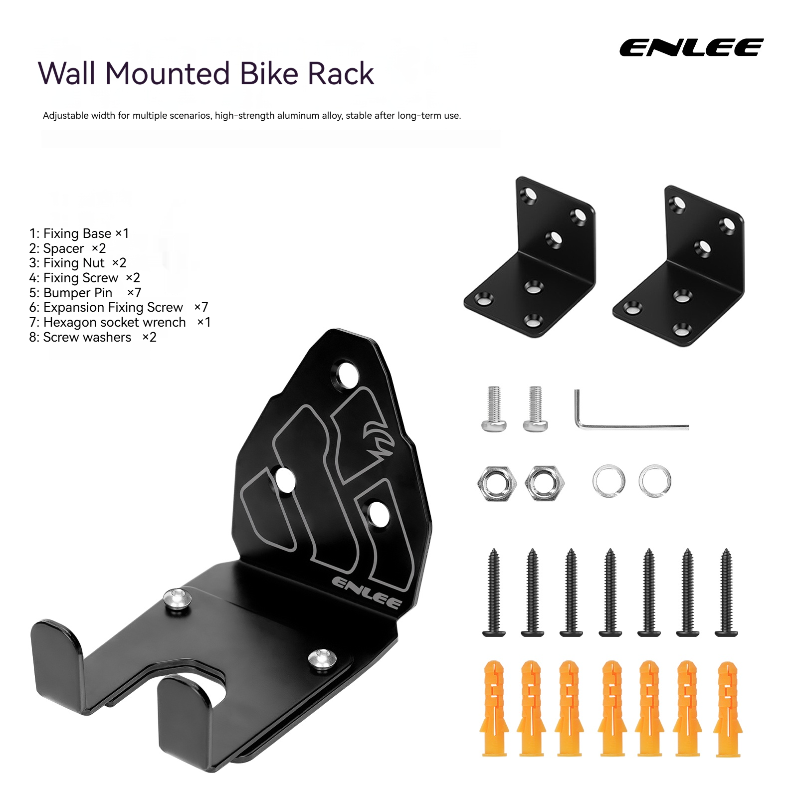 Cycling Gear Organizer Wall - ENLEE Bicycle Rack Wall-Mounted Mountain Bike