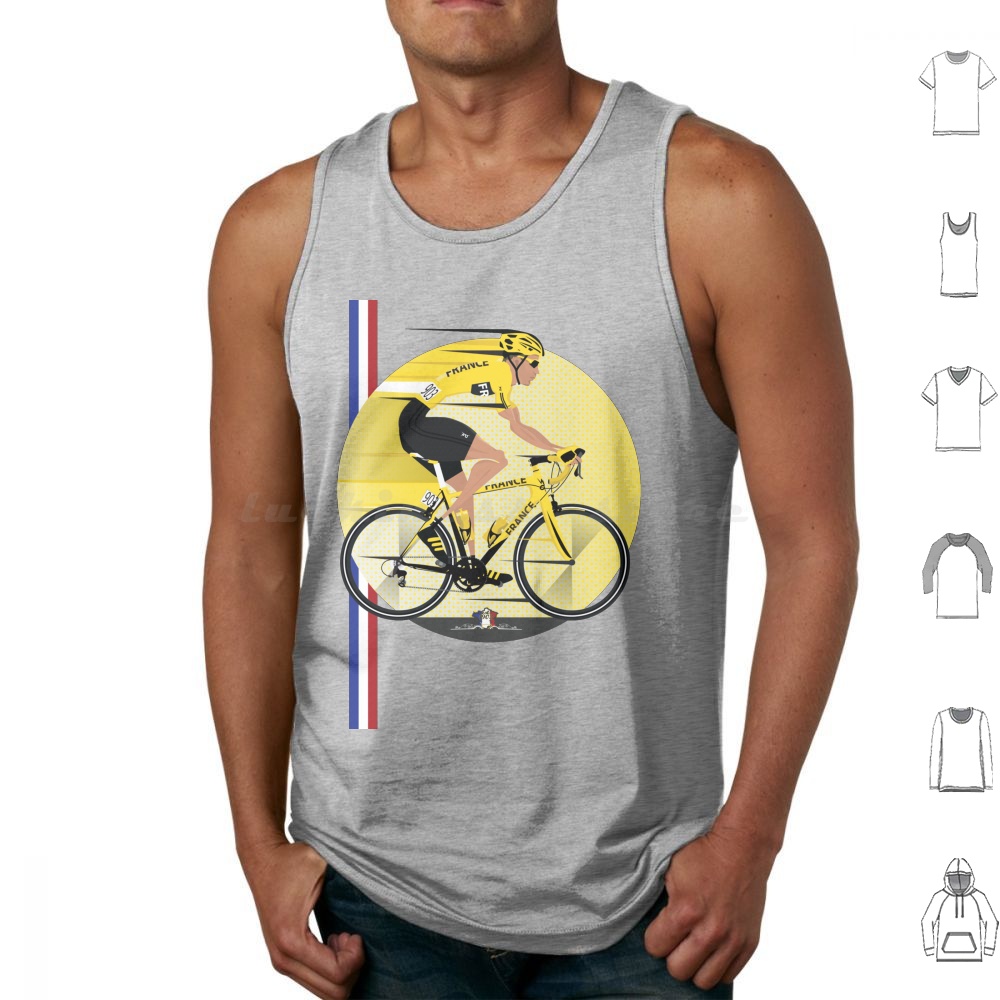 Yellow Cycling Gear - France Yellow Jersey Tank Tops Vest