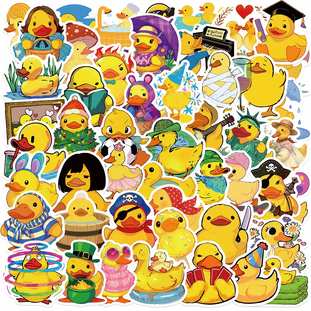 Yellow Cycling Gear - 50PCS Yellow Duck Decals Graffiti Stickers