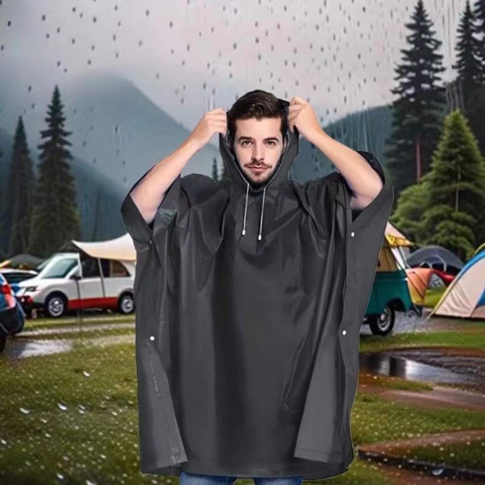 Cycling Gear Rain - Black Fashion Adult Waterproof Long Raincoat