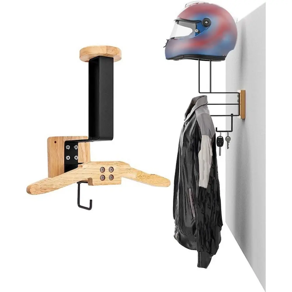 Wood Motorcycle Helmet Holder  – Cycling Gear Organizer Wall recenzja i cena