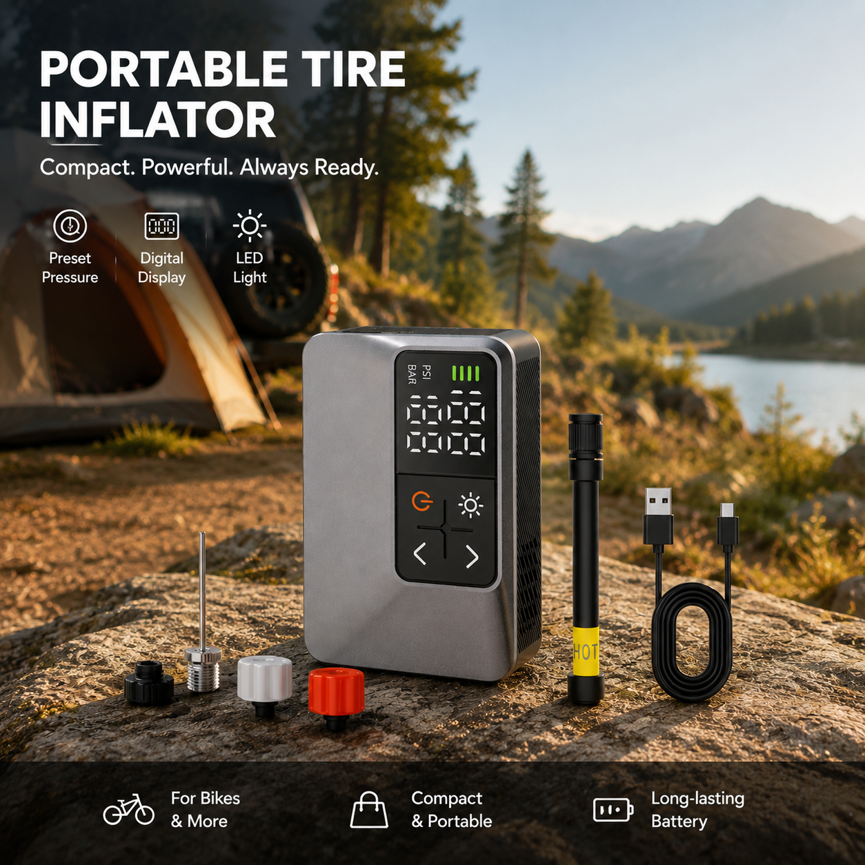 Electric Bicycle Tire Pump Min – Cycling Gear Display recenzja i cena
