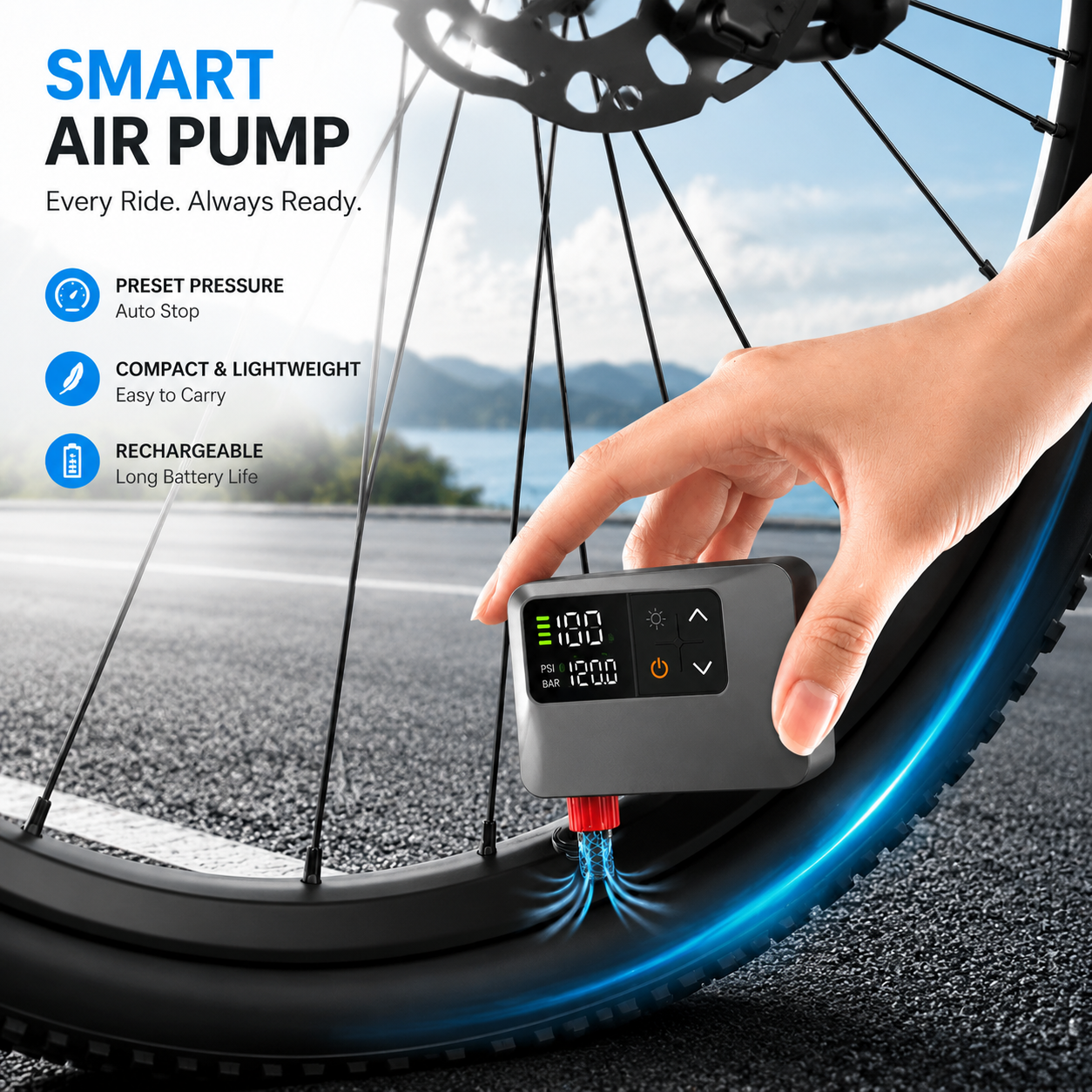 Electric Bicycle Tire Pump Min – Cycling Gear Display recenzja i cena