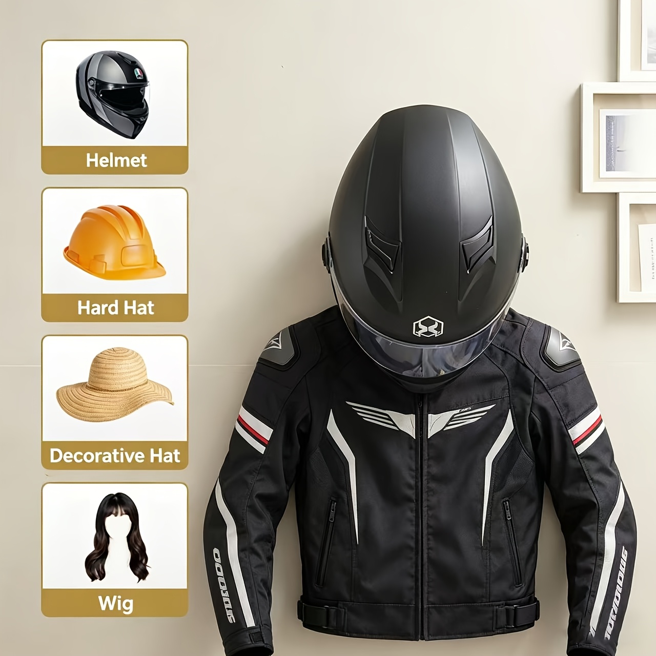 Motorcycle Helmet Holder Solid – Cycling Gear Organizer Wall recenzja i cena