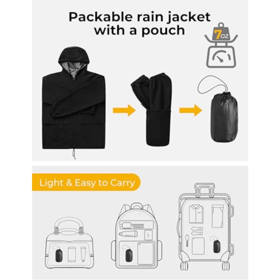 Mens Packable Rain Jacket Ligh – Cycling Gear Rain recenzja i cena