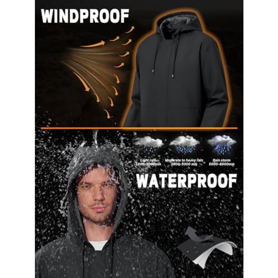 UIQUR Men's Rain Jacket Waterp – Cycling Gear Rain recenzja i cena