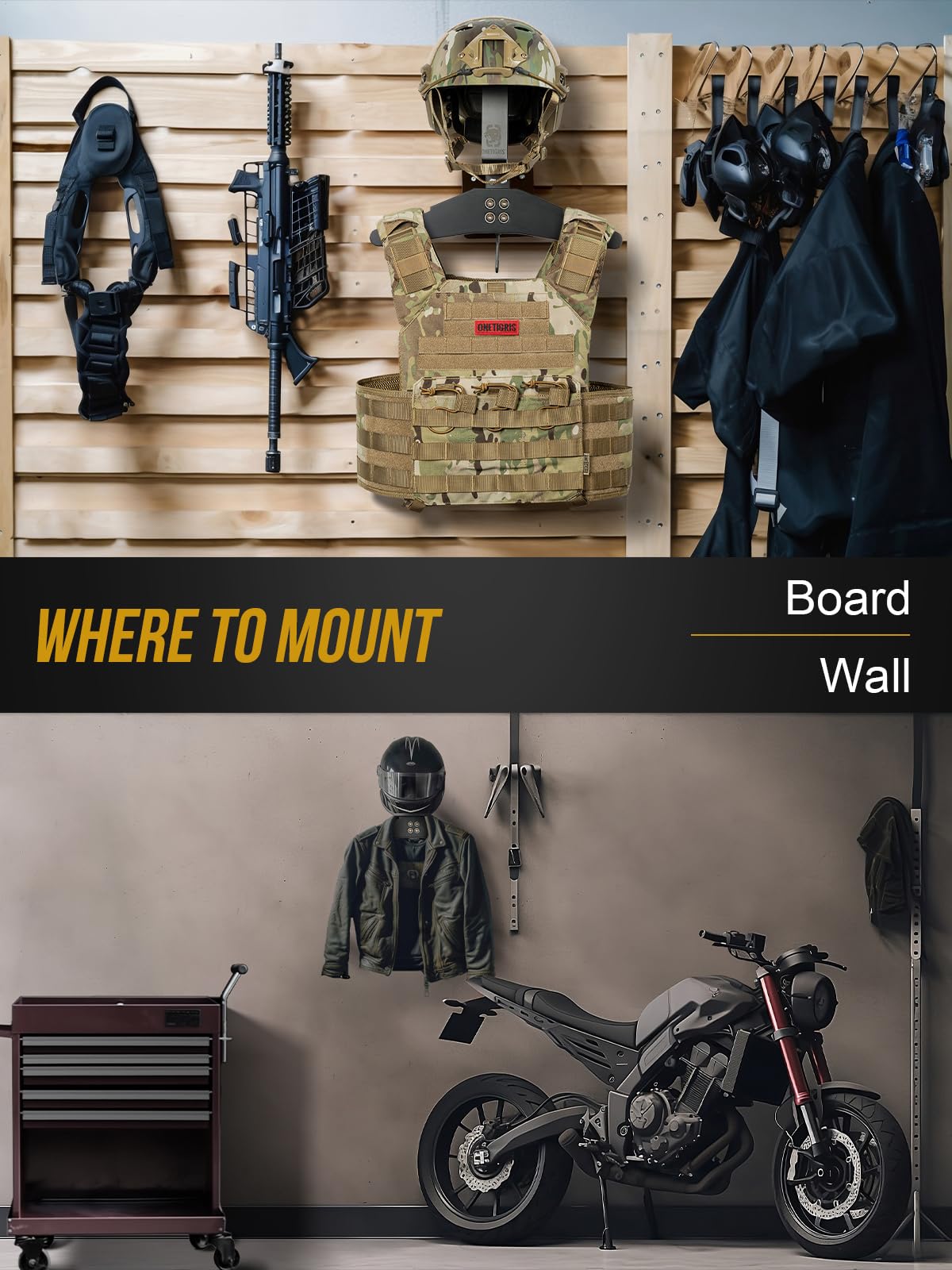 Motorcycle Helmet Holder Wall  – Cycling Gear Organizer Wall recenzja i cena