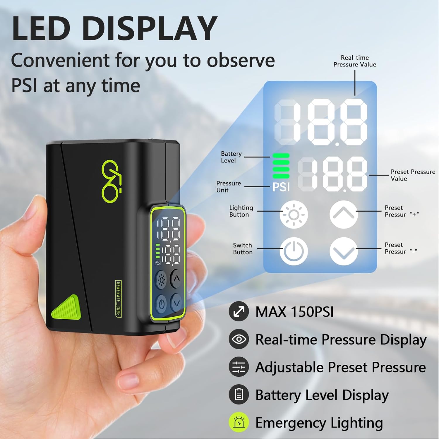 Electric Bicycle Tire Pump Min – Cycling Gear Display recenzja i cena