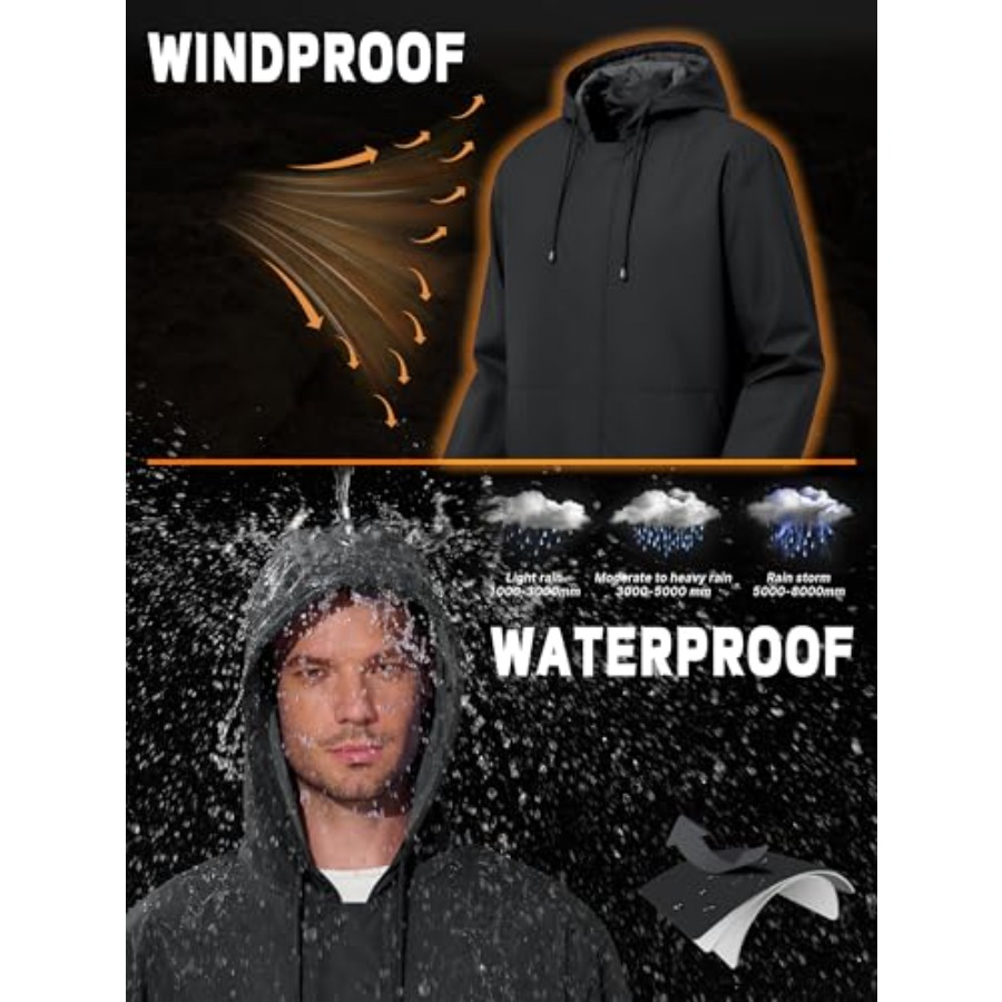 UIQUR Men's Rain Jacket Waterp – Cycling Gear Rain recenzja i cena