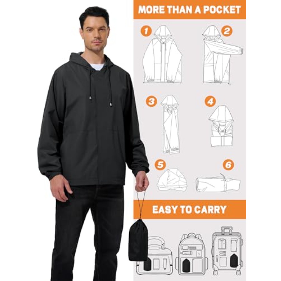 UIQUR Men's Rain Jacket Waterp – Cycling Gear Rain recenzja i cena